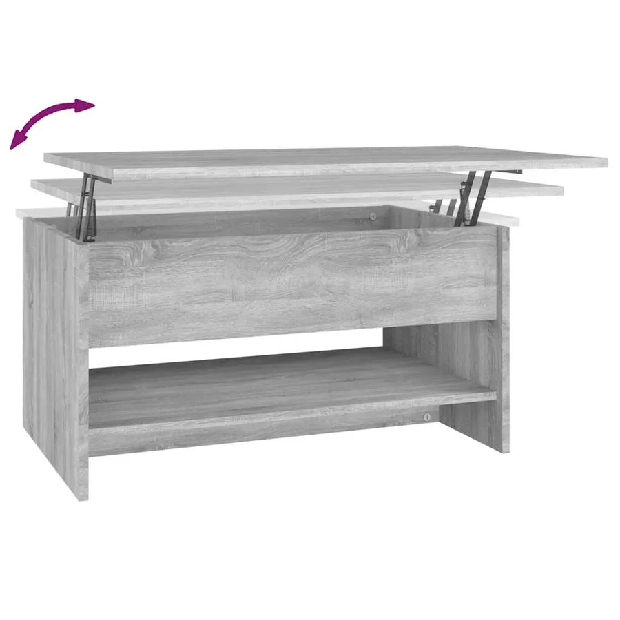 Table basse Sonoma gris 80x50x40 cm Bois d'ingénierie - 8