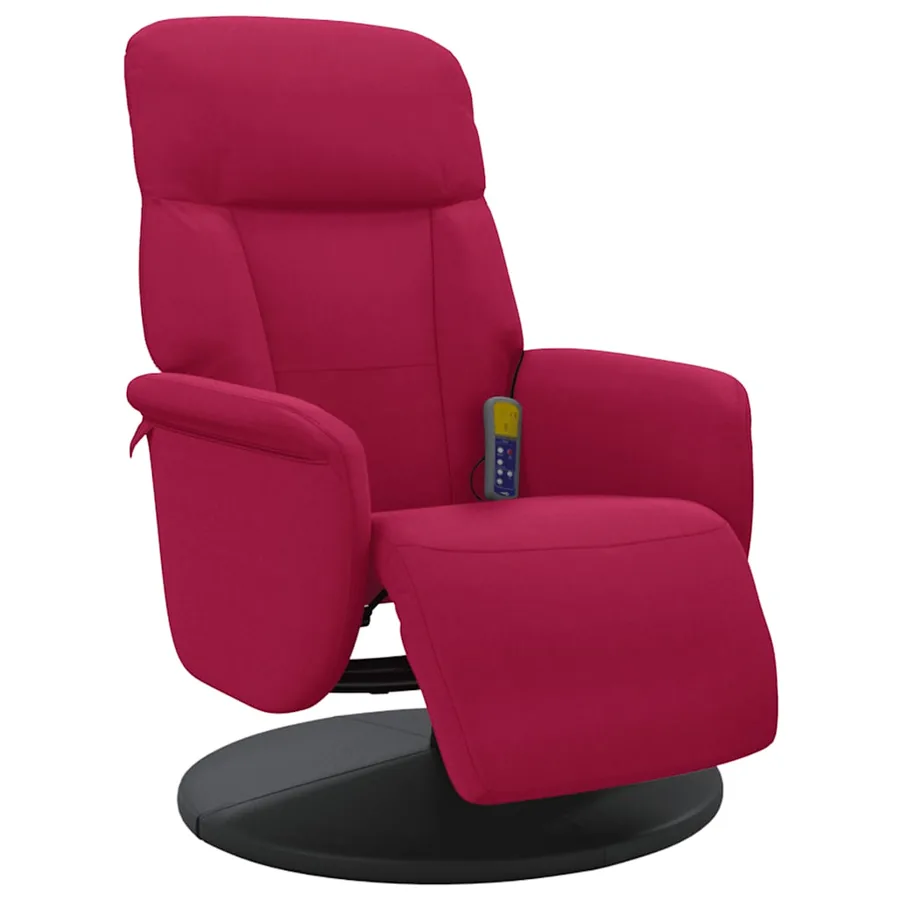 Fauteuil de massage inclinable avec repose-pied rouge bordeaux - 3