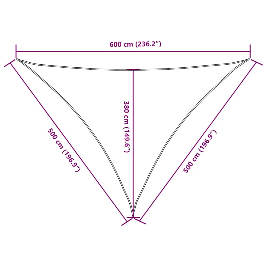 Voile parasol tissu oxford triangulaire 5x5x6 m vert foncé - 10
