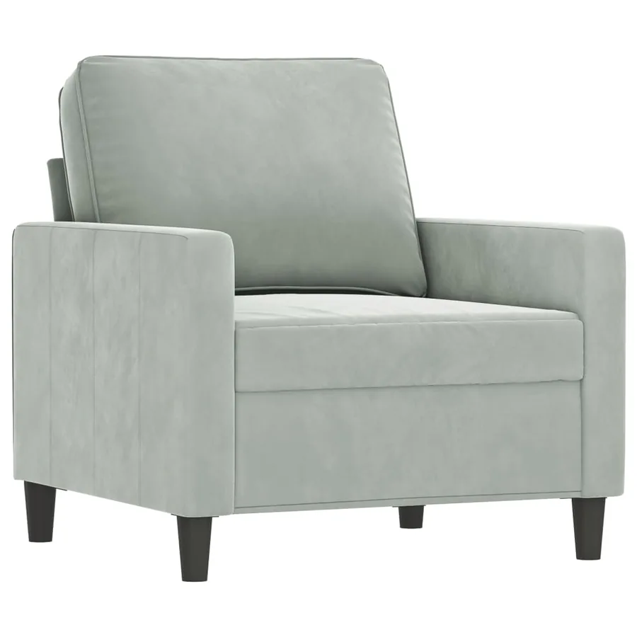 Fauteuil Gris clair 60 cm Velours - 2