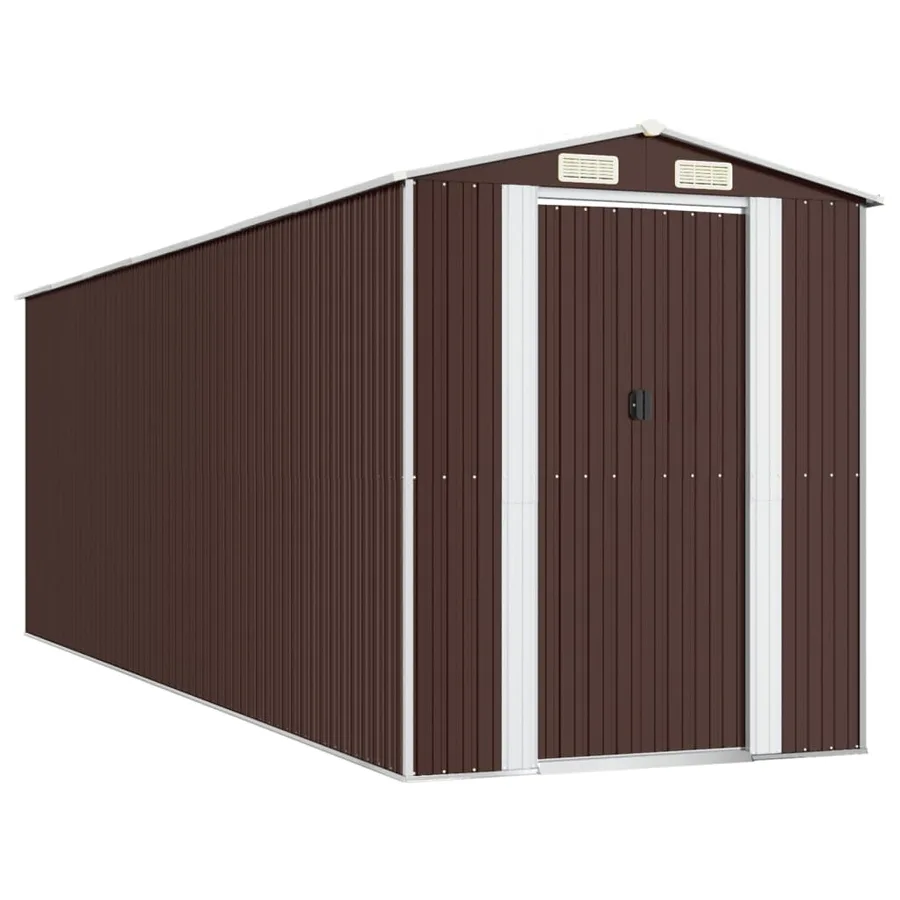 Abri de jardin Marron foncé 192x606x223 cm Métal galvanisé - 2