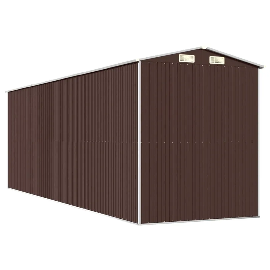 Abri de jardin Marron foncé 192x606x223 cm Métal galvanisé - 6