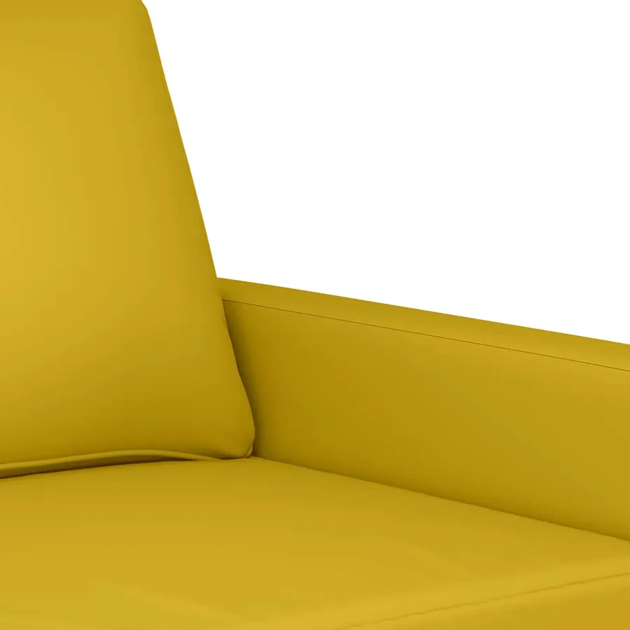 Ensemble de canapés 3 pcs avec coussins Jaune Velours - 5