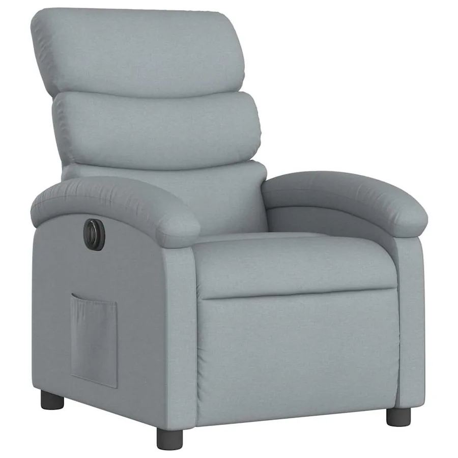 Fauteuil inclinable électrique Gris clair Tissu - 4