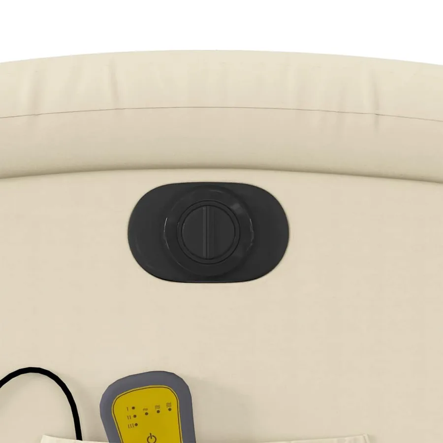 Fauteuil de massage inclinable électrique crème similicuir - 12
