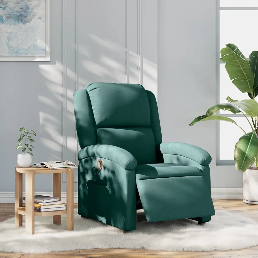 Fauteuil inclinable électrique Vert foncé Tissu - 16
