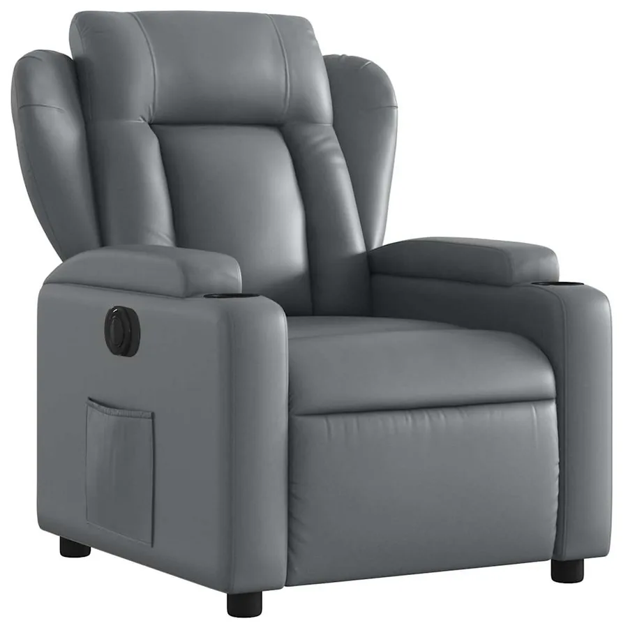 Fauteuil inclinable électrique Gris Similicuir - 4