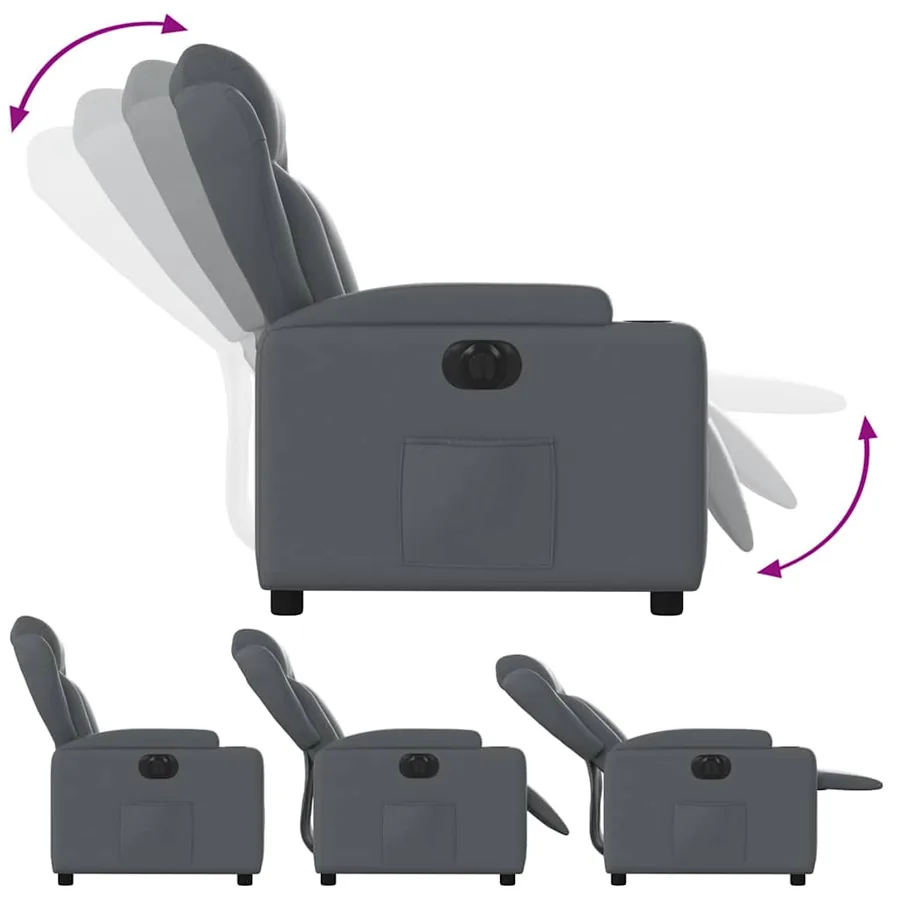 Fauteuil inclinable électrique Gris Similicuir - 7
