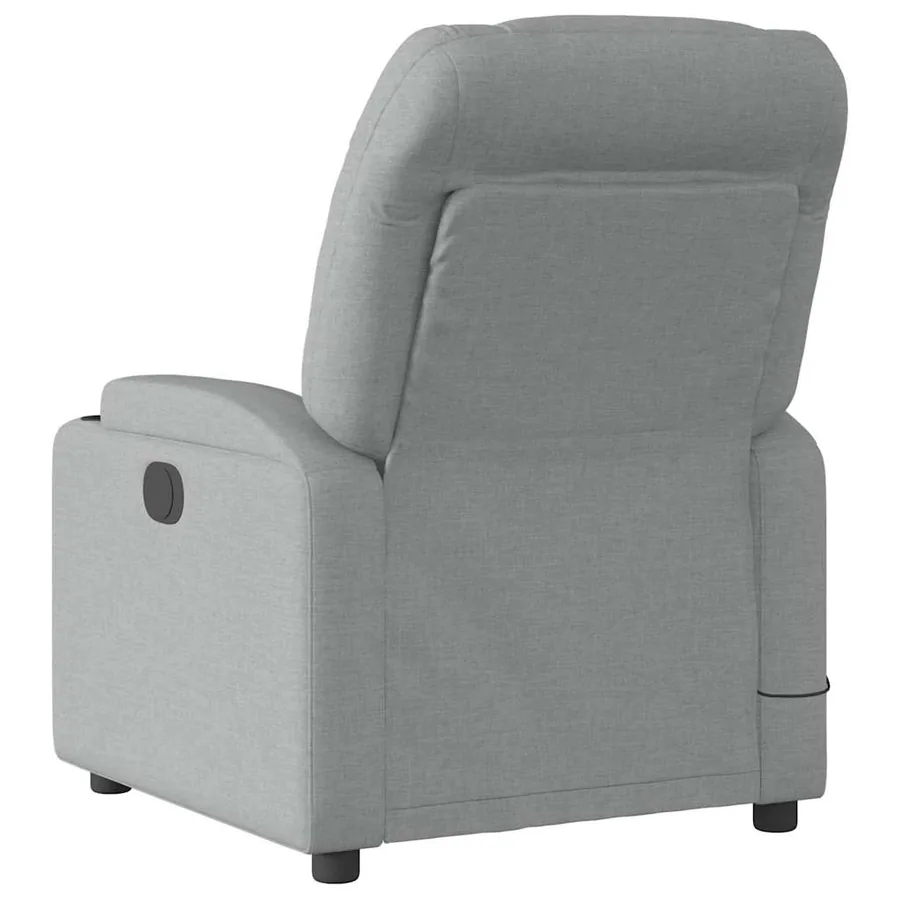 Fauteuil de massage inclinable électrique gris clair tissu - 5