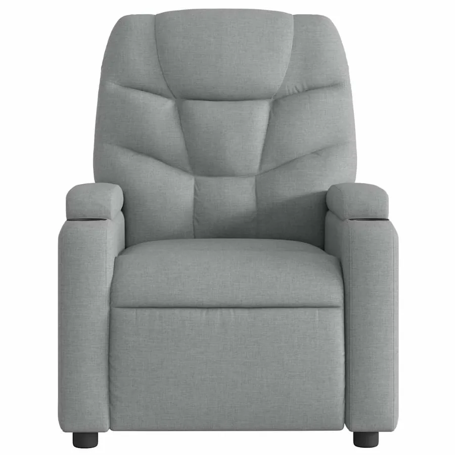 Fauteuil de massage inclinable électrique gris clair tissu - 9