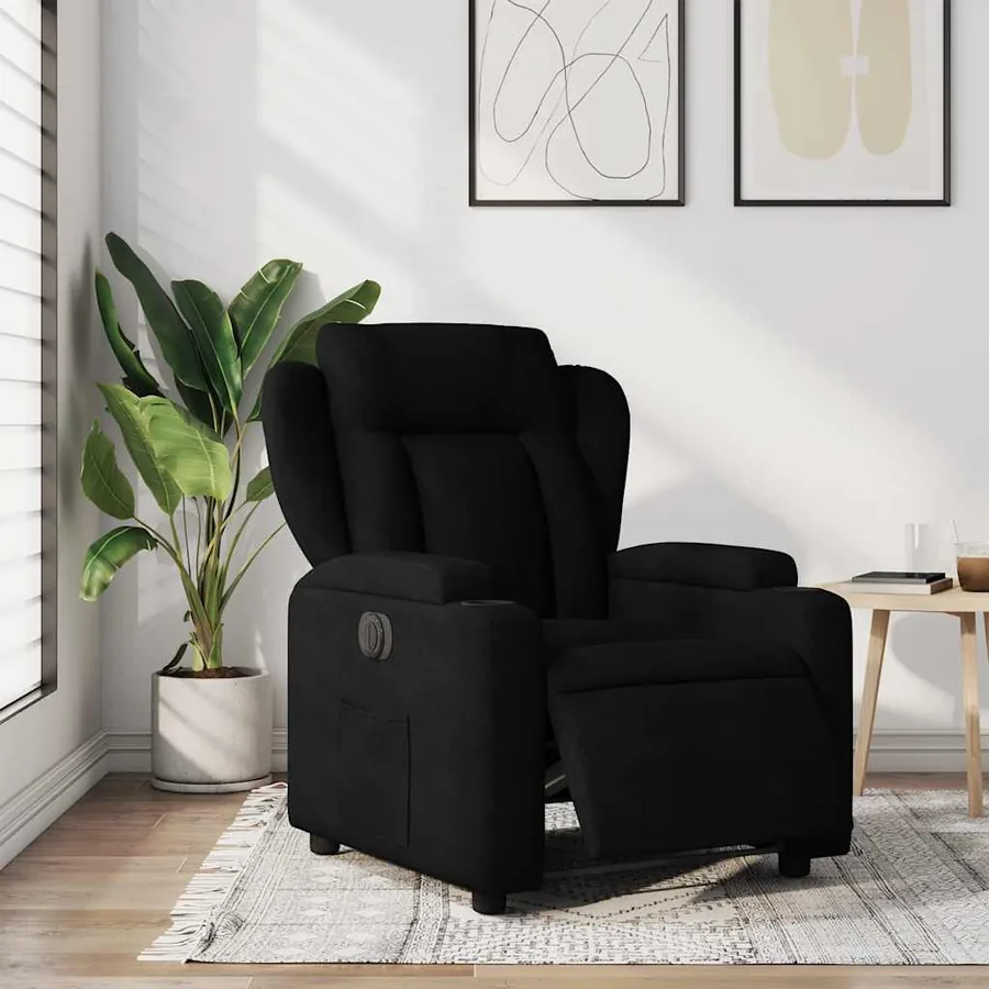 Fauteuil inclinable électrique Noir Tissu - 15