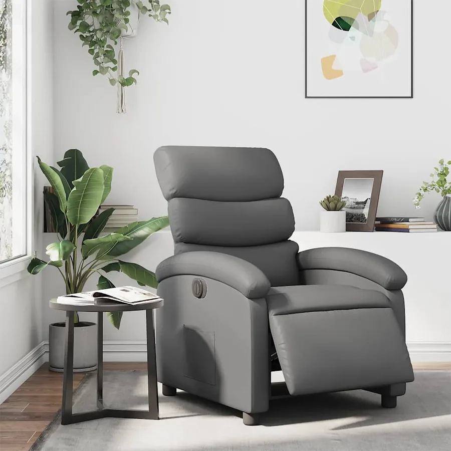 Fauteuil inclinable électrique Gris Similicuir - 16