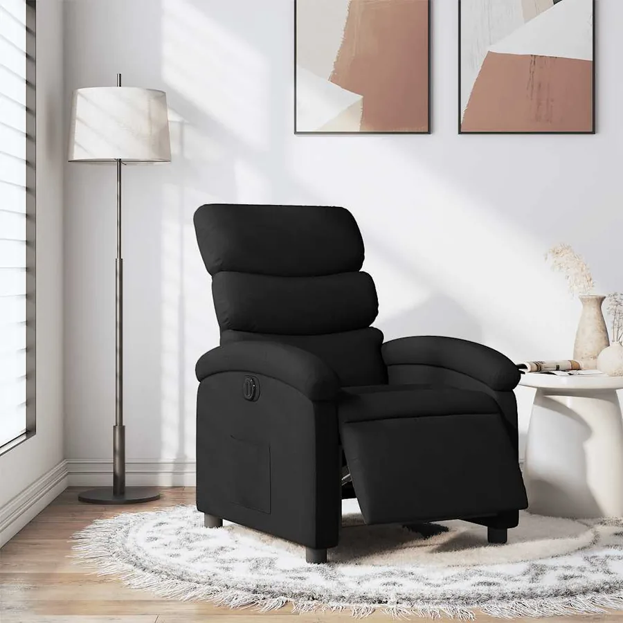 Fauteuil inclinable électrique Noir Tissu - 15