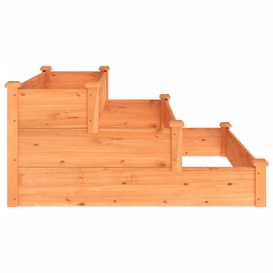 Lit surélevé de jardin marron 120x120x56cm bois massif de sapin - 5