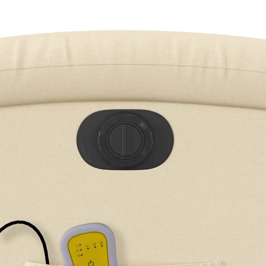 Fauteuil inclinable de massage électrique crème tissu - 12