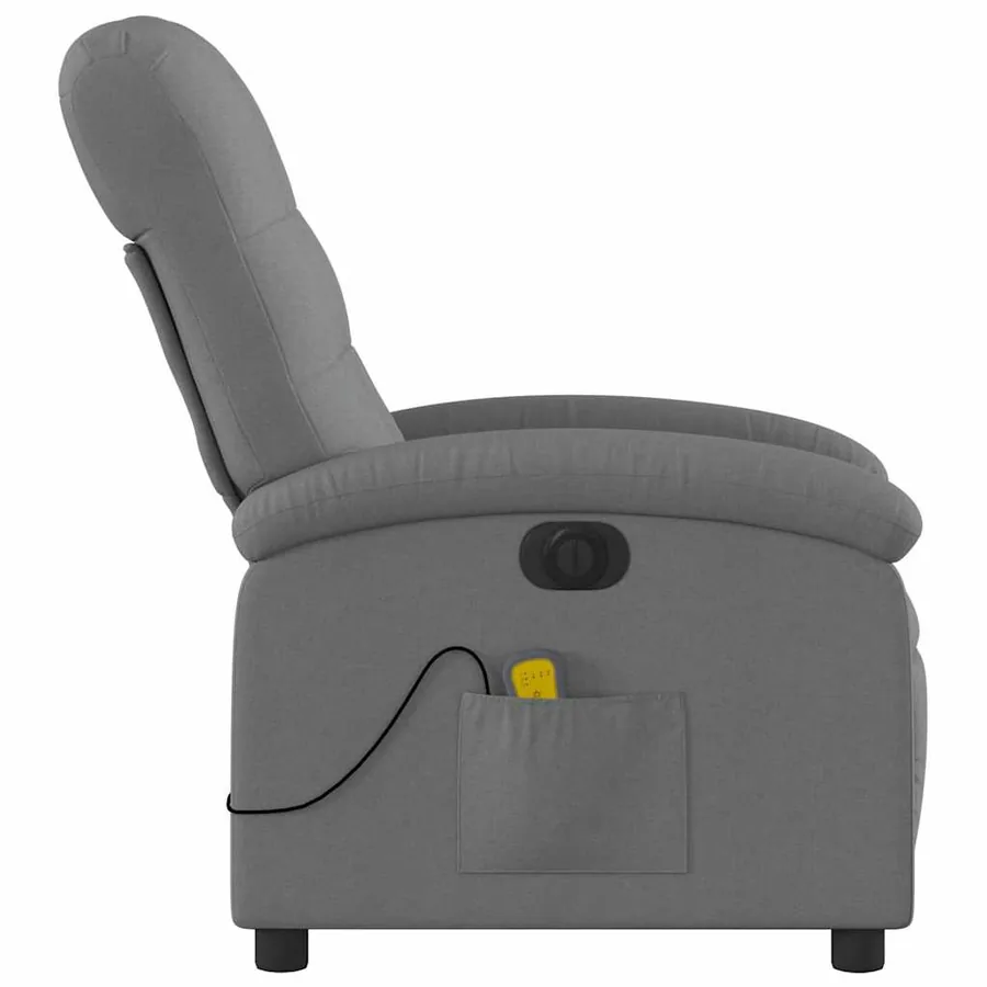 Fauteuil inclinable de massage électrique gris foncé tissu - 10