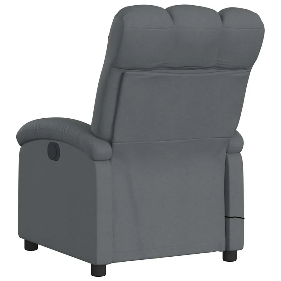 Fauteuil inclinable de massage électrique gris foncé tissu - 5