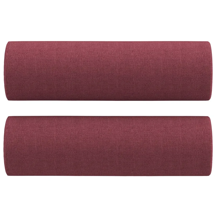Canapé 3 places avec oreillers décoratifs bordeaux 180 cm tissu - 5