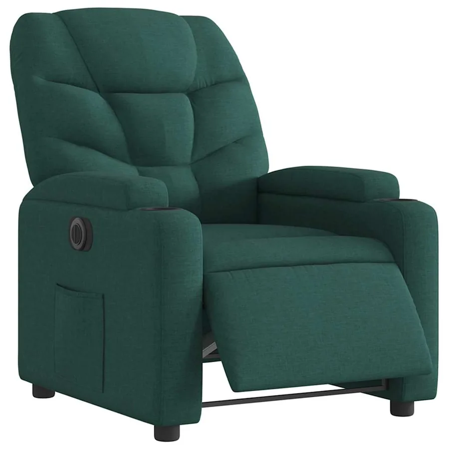 Fauteuil inclinable électrique Vert foncé Tissu - 3