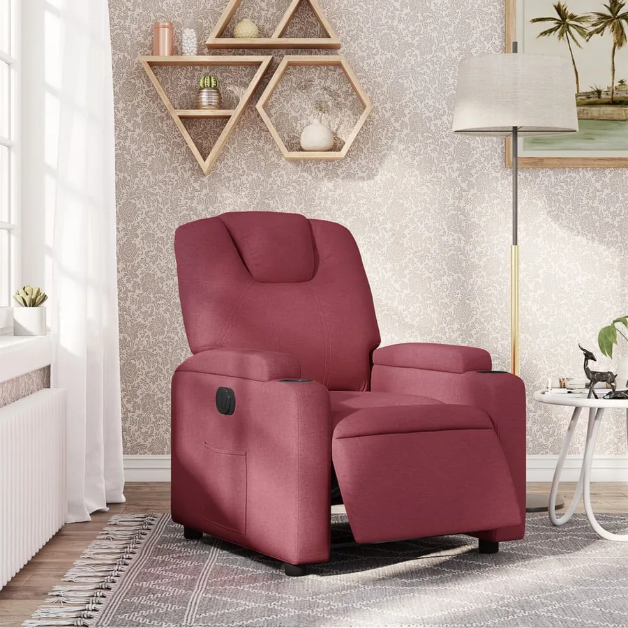Fauteuil inclinable électrique Rouge bordeaux Tissu - 16