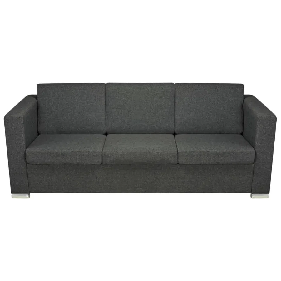Canapé à 3 places Tissu Gris foncé - 4