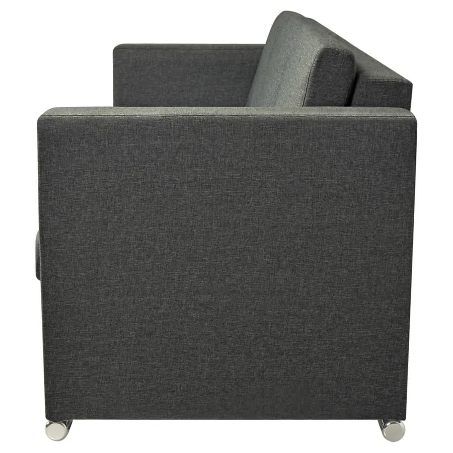 Canapé à 3 places Tissu Gris foncé - 5