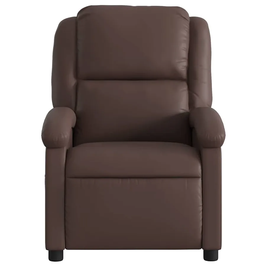 Fauteuil de massage inclinable électrique marron similicuir - 9