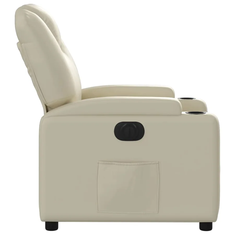 Fauteuil inclinable électrique Crème Similicuir - 10