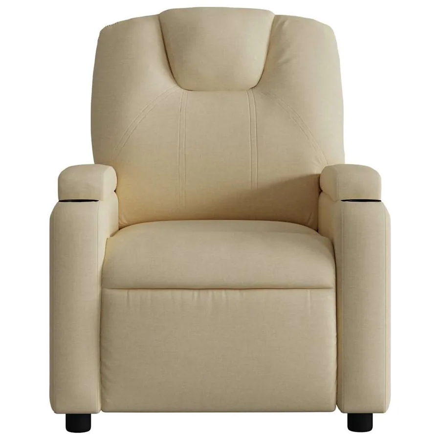 Fauteuil inclinable électrique Crème Tissu - 9