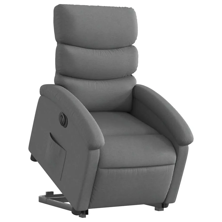 Fauteuil inclinable électrique gris foncé tissu - 3