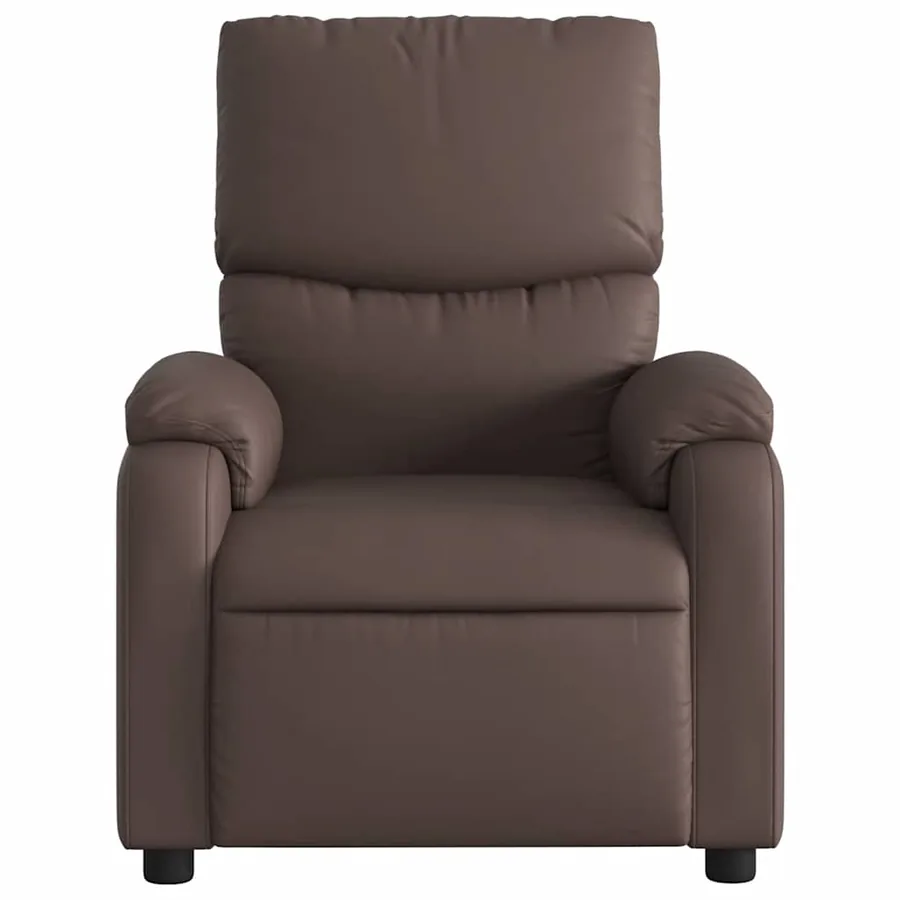 Fauteuil de massage inclinable électrique marron similicuir - 9