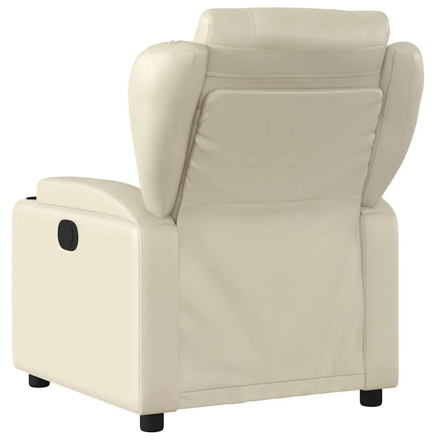 Fauteuil de massage inclinable électrique crème similicuir - 5