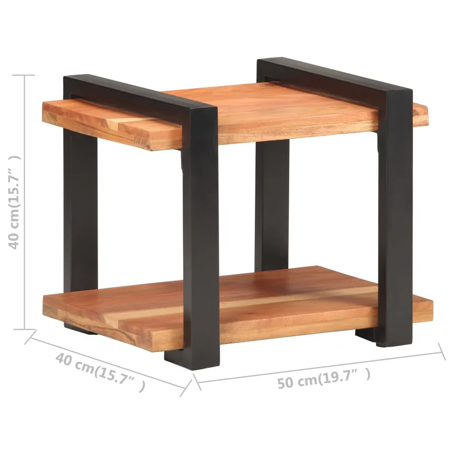 Table de chevet 50x40x40 cm Bois d'acacia massif - 7