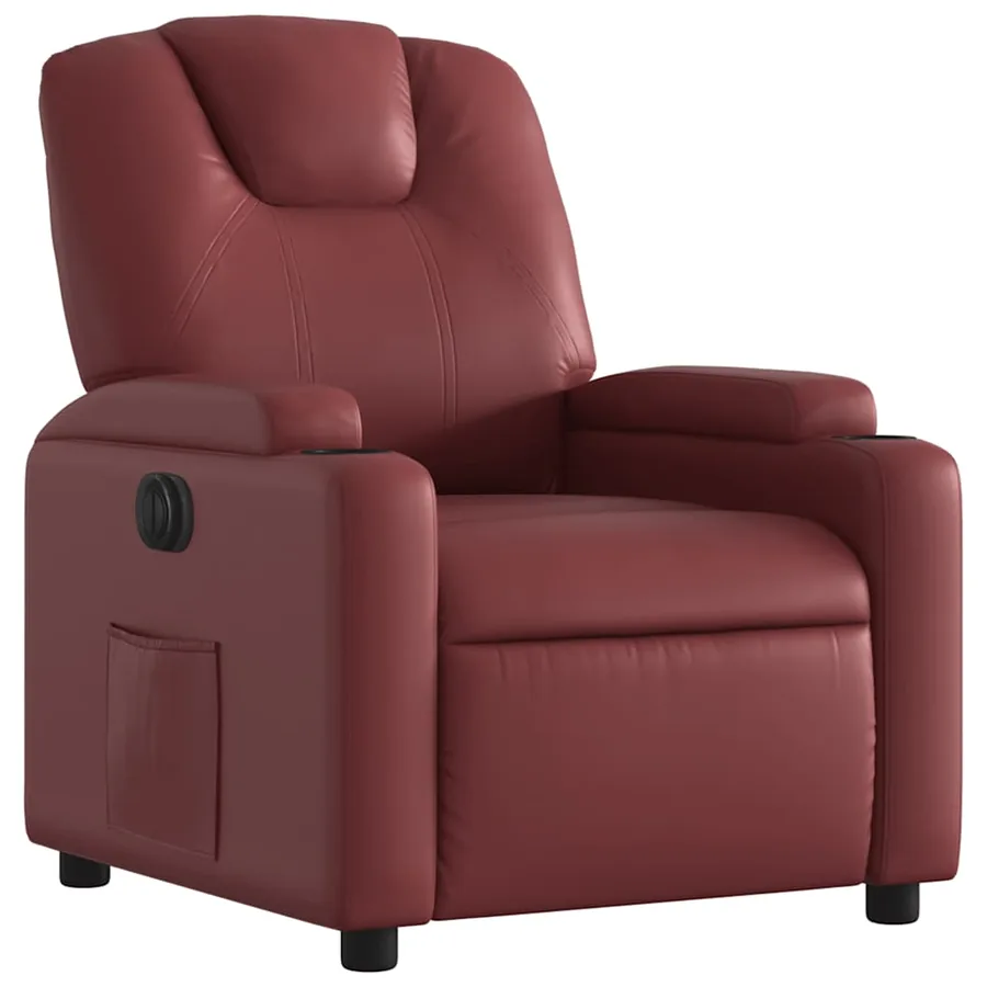 Fauteuil inclinable électrique Rouge bordeaux Similicuir - 4