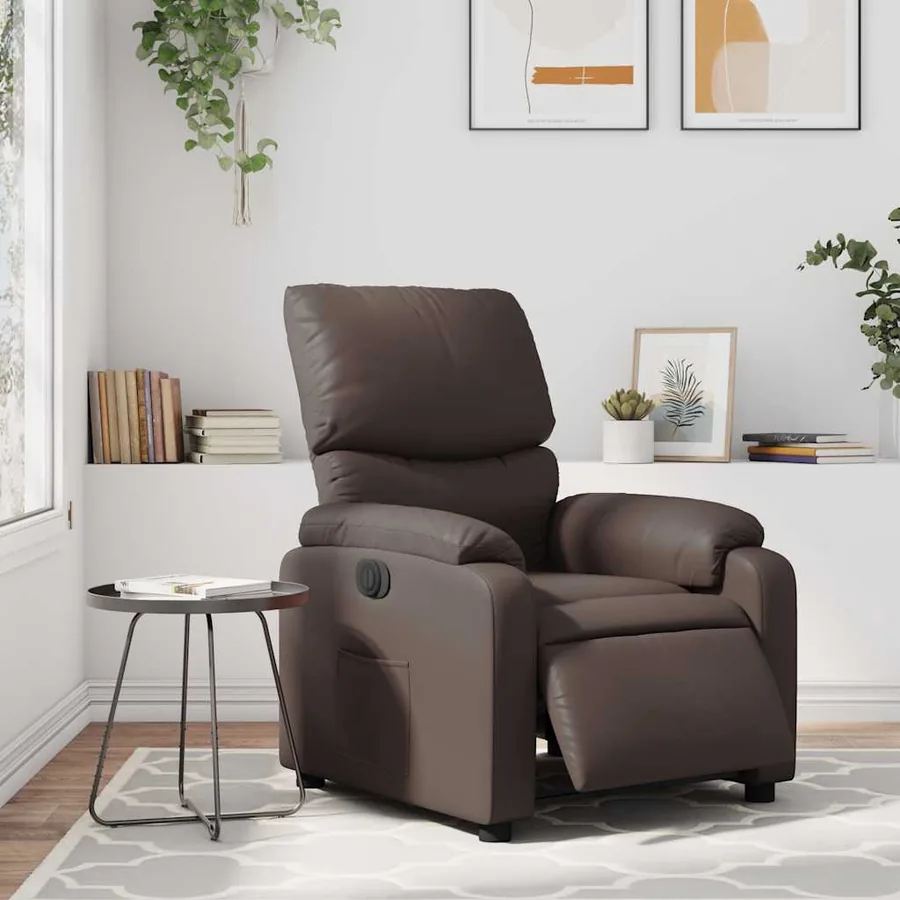 Fauteuil inclinable électrique Marron Similicuir - 16