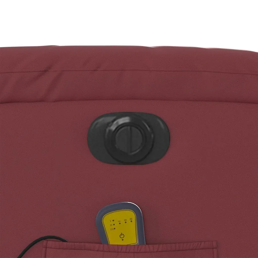 Fauteuil de massage inclinable électrique rouge bordeaux - 12