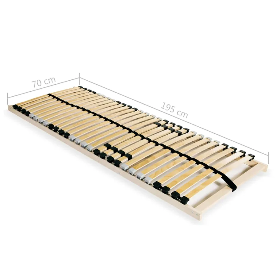 Sommiers à lattes sans matelas 2 pcs avec 28 lattes 70x200 cm - 7