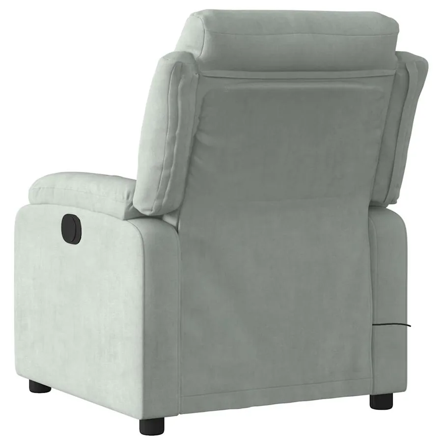 Fauteuil de massage inclinable gris clair velours - 5