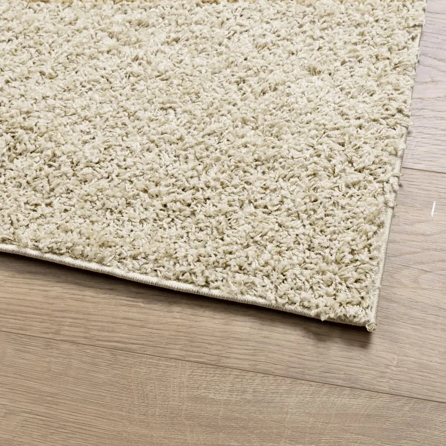 Tapis shaggy PAMPLONA poils longs moderne doré 160x160 cm - 4