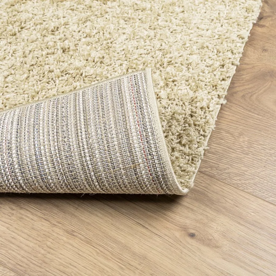 Tapis shaggy PAMPLONA poils longs moderne doré 160x160 cm - 5