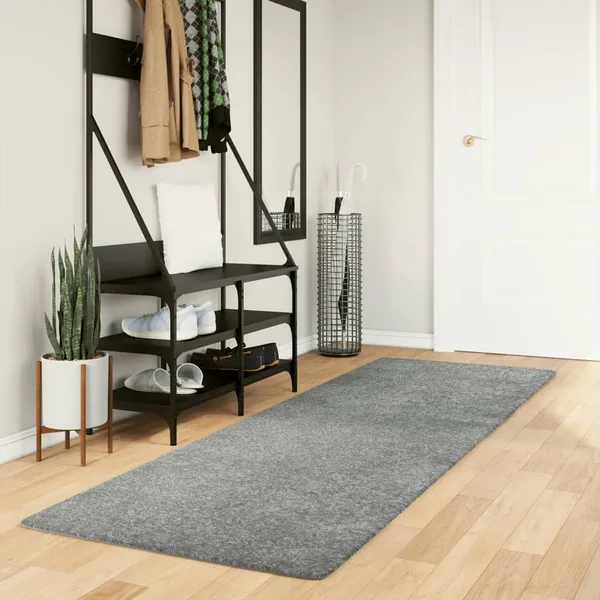 Tapis shaggy PAMPLONA poils longs moderne vert 80x250 cm