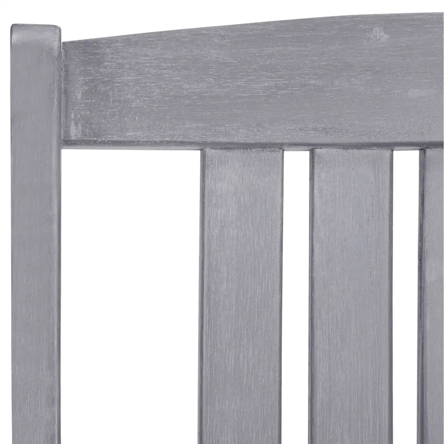 Chaises de jardin lot de 4 Bois massif d'acacia Gris - 7