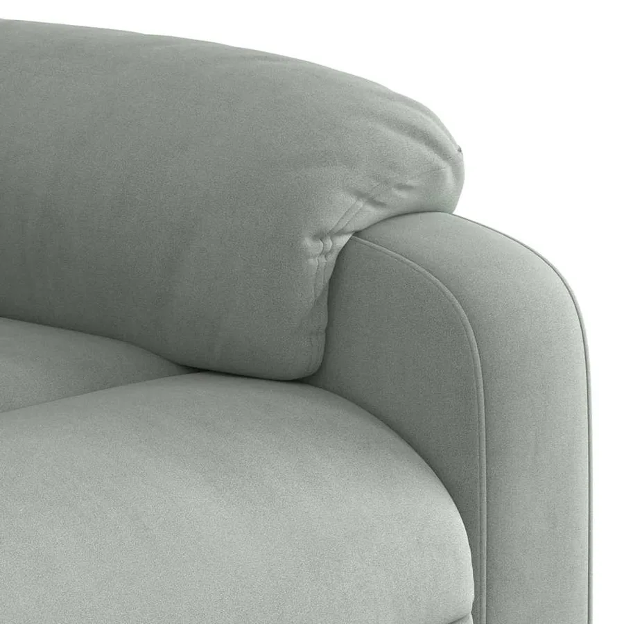 Fauteuil inclinable électrique gris clair velours - 11