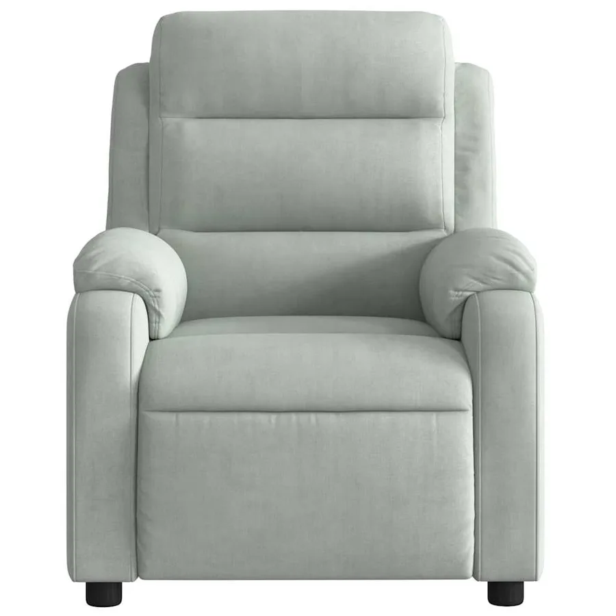 Fauteuil inclinable électrique gris clair velours - 9