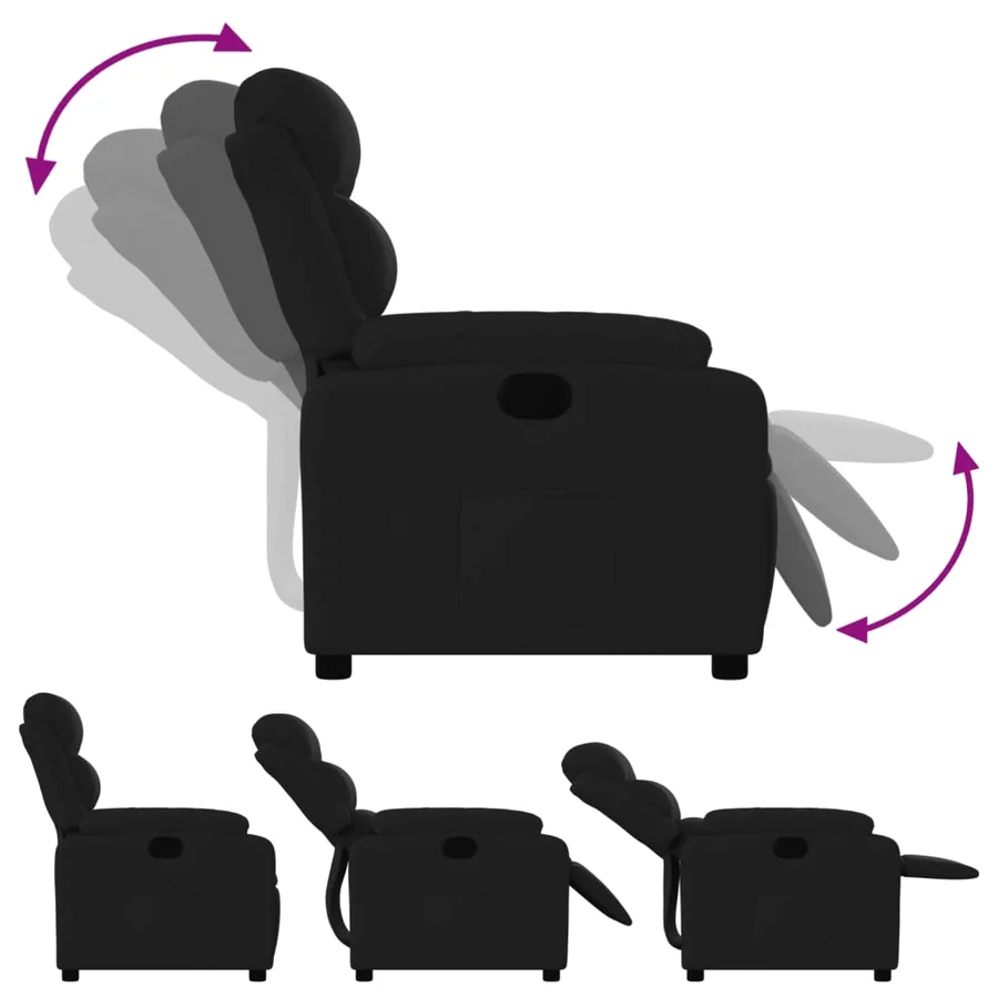 Fauteuil inclinable en tissu noir - 4