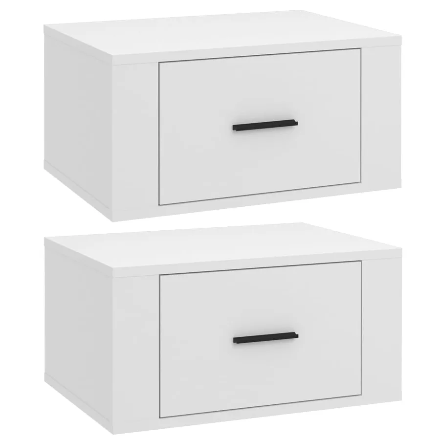 Tables de chevet murales 2 pcs Blanc 50x36x25 cm - 2