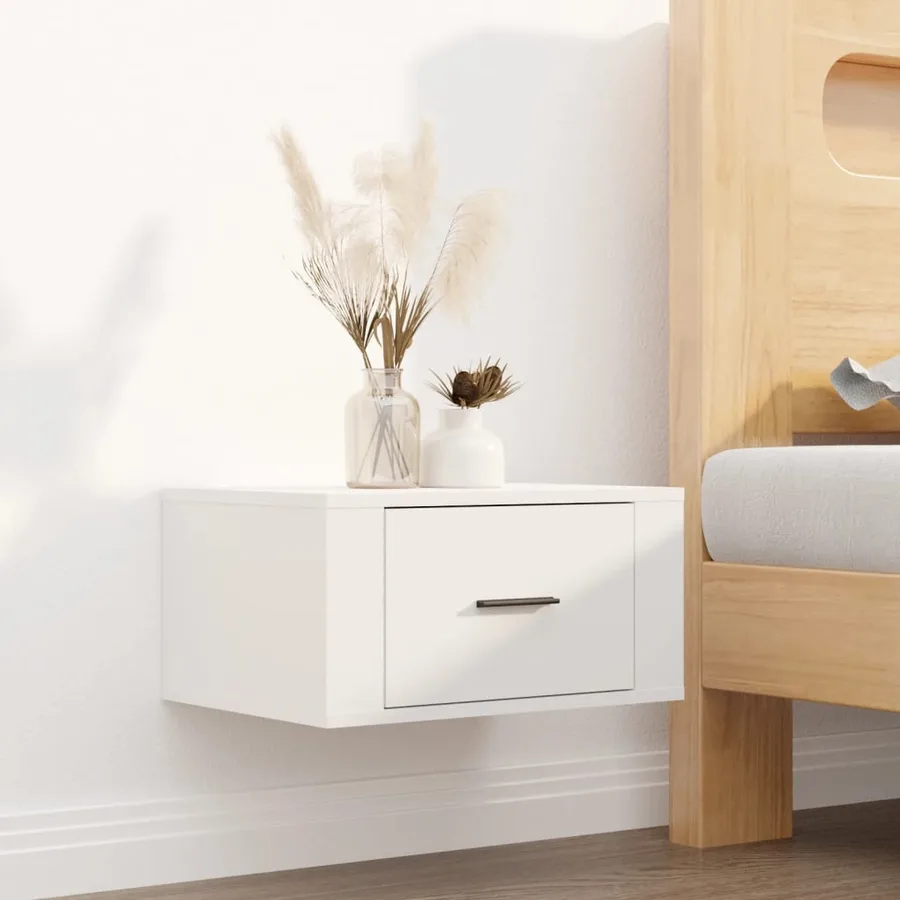 Tables de chevet murales 2 pcs Blanc 50x36x25 cm - 3