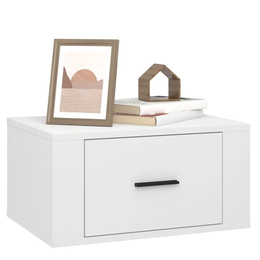 Tables de chevet murales 2 pcs Blanc 50x36x25 cm - 4