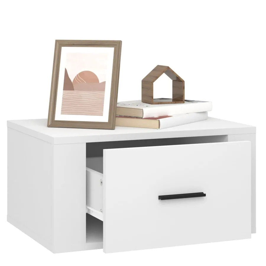 Tables de chevet murales 2 pcs Blanc 50x36x25 cm - 5