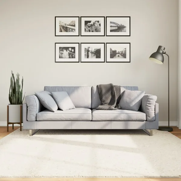 Tapis OVIEDO à poils courts beige 200x200 cm